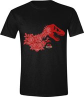 Jurassic Park  Rose T-Rex Black T-Shirt - L