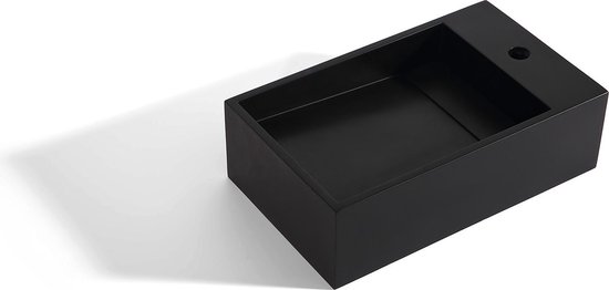 Mawialux toilet fontein - Solid Surface - 50x30x15cm - Rechtse opstelling - Mat zwart - Paulsen