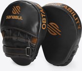 Sanabul Essential Curved Punch Mitts - zwart, koper - standaardmaat