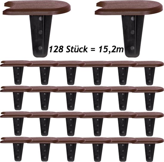 LARS360 Lawn edge plastic 15 m flower bed edge stone look garden border