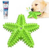 Tandenborstel + TANDPASTA Hond Piep Honden Speelgoed Dog Toy - Zeester Groen Tandverzorging Kauwbotten Hondenspeelgoed Hondenbot Kauwstaaf Tanden Puppy Hondenspeeltje Sterk Kauwspe