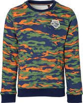 Quapi sweater Derk groen legerprint voor jongens - maat 134/140