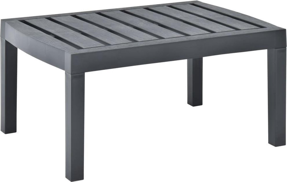 vidaXL Tuin tafel - Kunststof, Antraciet, 78 x 55 x 38 cm