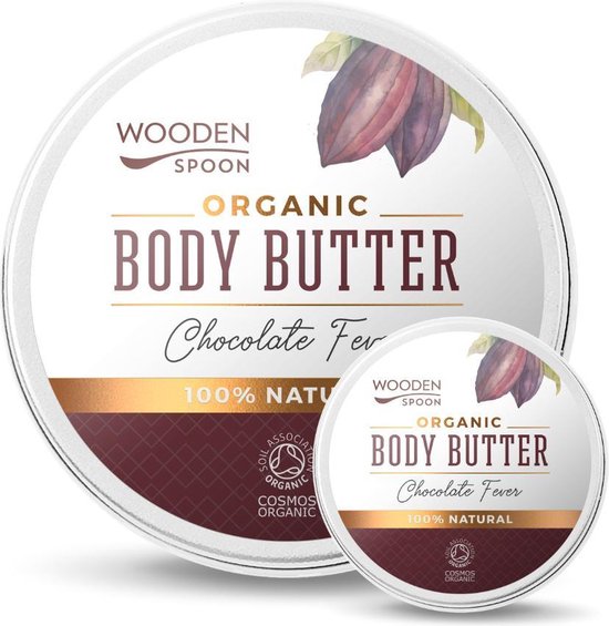 Body Butter met Cacaoboter en Kokosolie 100 ml | Chocolate Fever Wooden Spoon