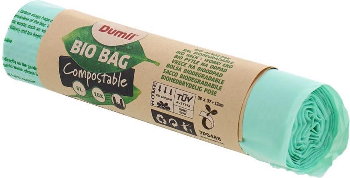 Bio Bag sac Bio 5 litres 35 x 37 cm 10 rouleaux 100 sacs bol