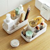 WiseGoods Luxe Make Up Organizer - Multifunctioneel - Cosmetica Opbergdoos - Bureau Accessoires Opbergen Badkamer - 5 Vaks - Kaki