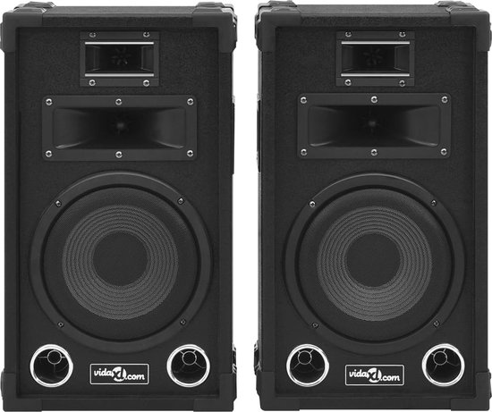 vidaXL Enceintes de scène Hi-Fi 2 pcs Passive Professional 800 W Noir