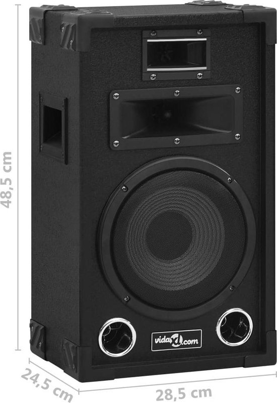 vidaXL Enceintes de scène Hi-Fi 2 pcs Passive Professional 800 W Noir