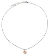 Ketting met Steen - Amazoniet - RVS - Lengte Verstelbaar 45-50 cm - Zilverkleurig