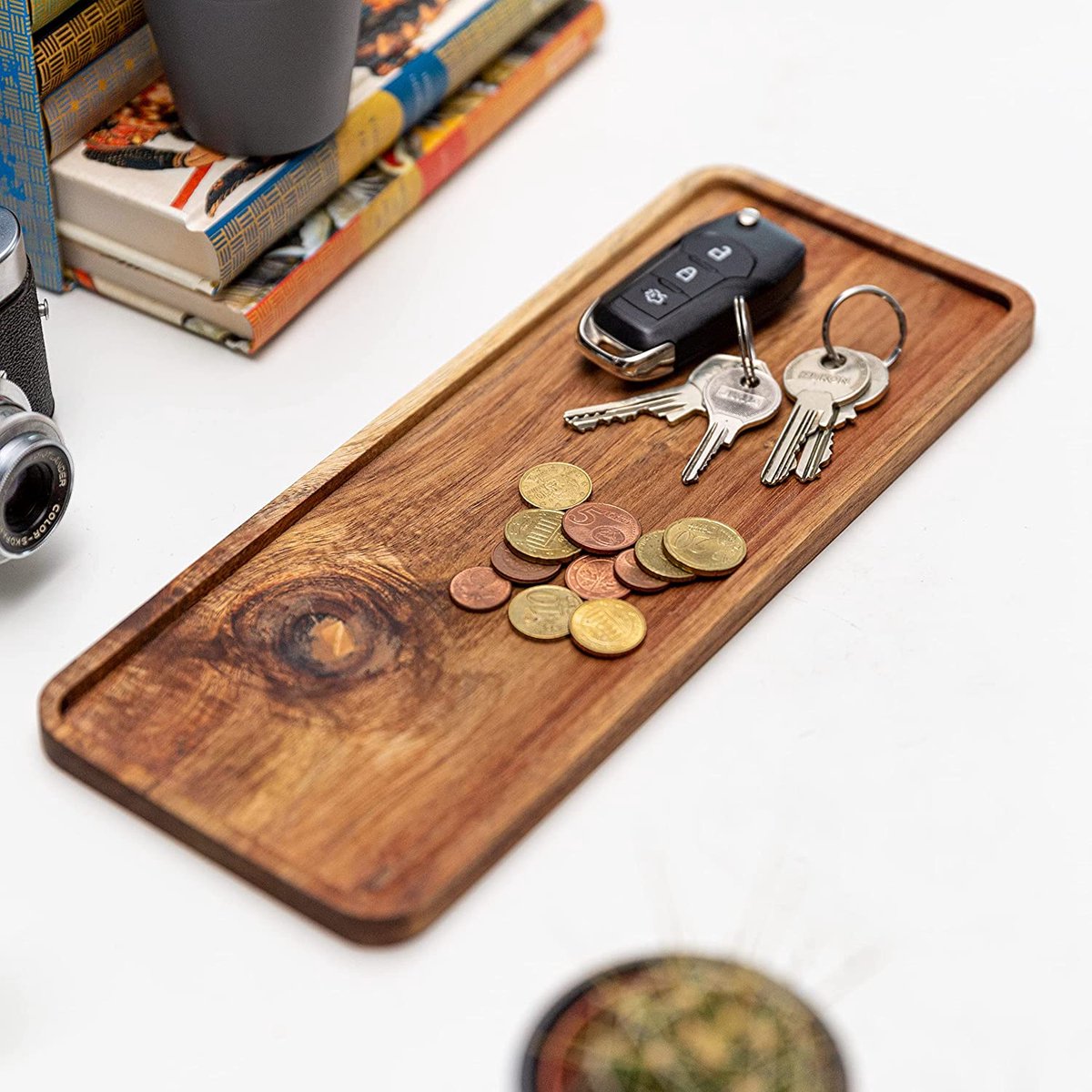 QSIDE decoratief dienblad acacia-30x12x1.1cm- houten dienblad decoratie ...