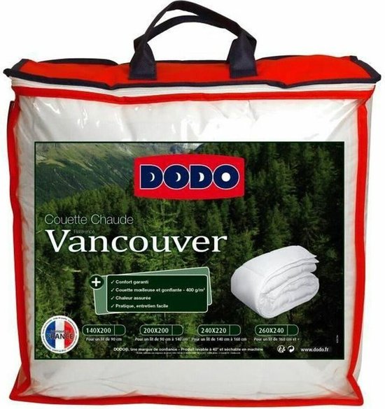 DODO Couette Synthétique Toucher Doux Blanche Dodo 140x200 pas cher