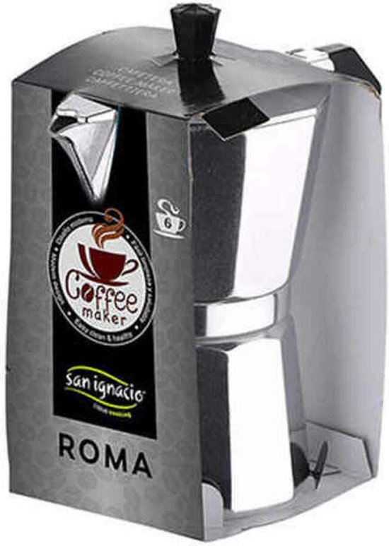 Viitech Moka Pot, 300 ml 6 kopjes Italiaanse koffiepot kookplaat espressomachine kookplaat, handleiding met resistent handvat Italiaanse Espresso Griekenland koffiezetapparaat voor cappuccino latte