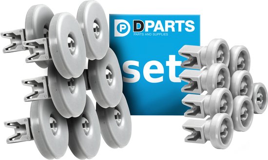 Dparts vaatwasser wieltjes bovenkorf én onderkof - 2 sets van 8 stuks -  geschikt voor... | bol.com