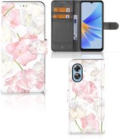 Coque Téléphone OPPO A17 PU Premium Housse pour Belles Fleurs Cadeau d'anniversaire Petite Amie