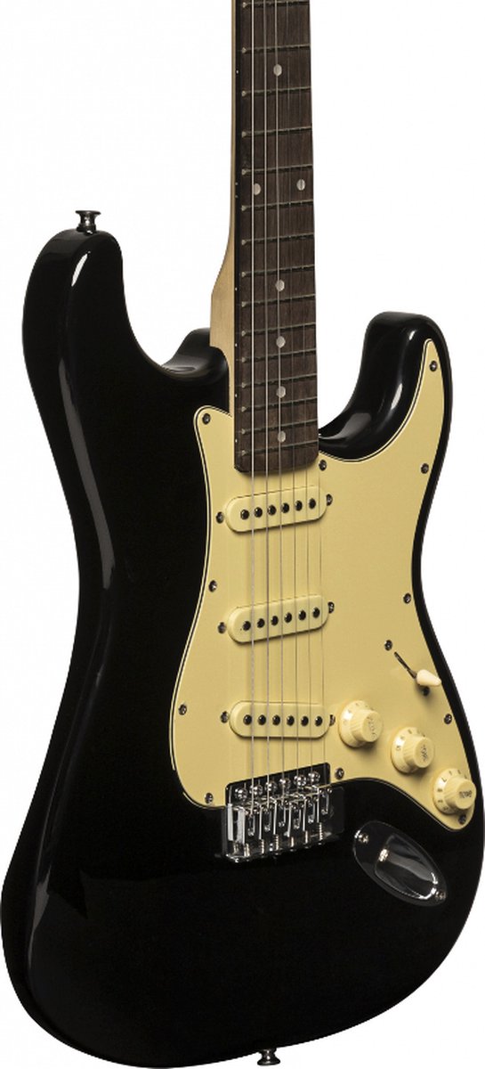 Stagg SES-30-BK S Style Electric Guitar Gloss Black