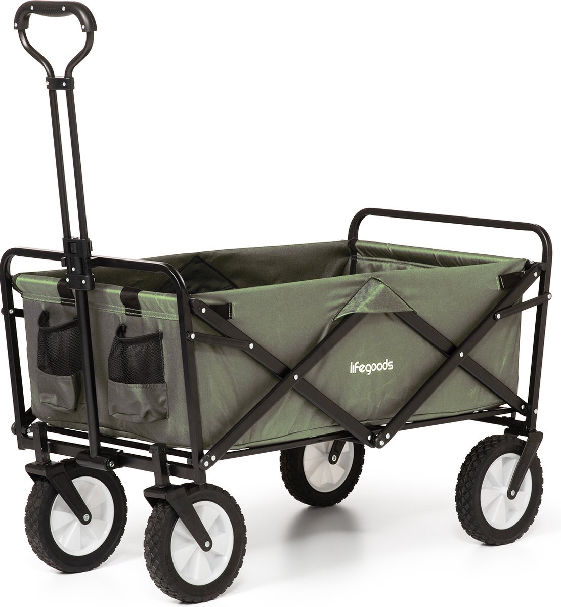 Rijoka Bolderkar Opvouwbaar Bolderwagen Draagkracht 70kg Inklapbaar Inhoud 100liter Rood 590548946