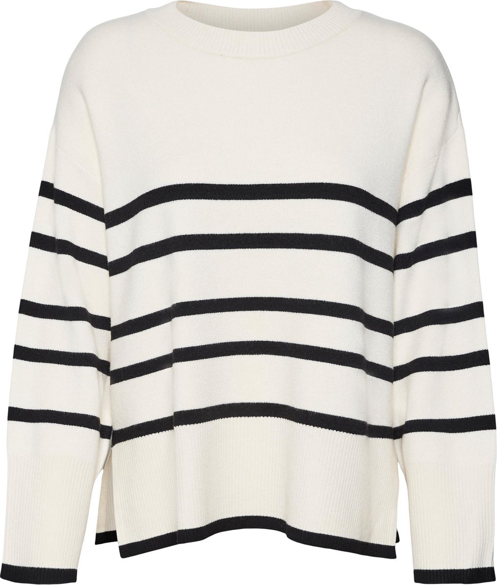 Vero Moda VMSABA LS O-NECK STRIPE PULLOVER GA NOOS Dames Trui Birch - Maat L