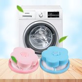 Herbruikbaar Wasmachine Filter | Haar Vanger | Drijvend Vangnet | Wasmachine Reiniger | Wasmachine Cleaner | Blauw | Roze | 2 Stuks | 10 cm