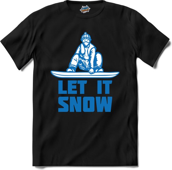 Let It Snow Skiën Bier Winter sport TShirt Unisex Zwart