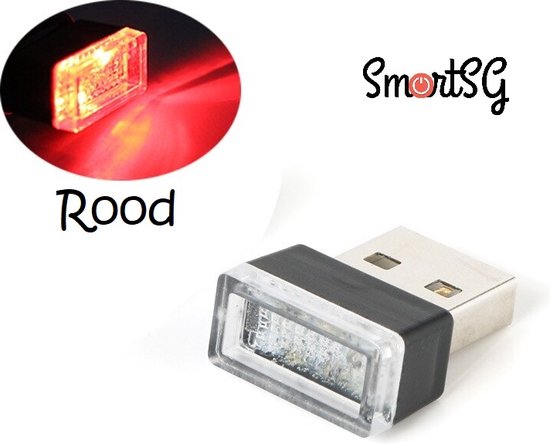 LED de voiture - Éclairage LED USB - Rouge - Veilleuse - LED USB