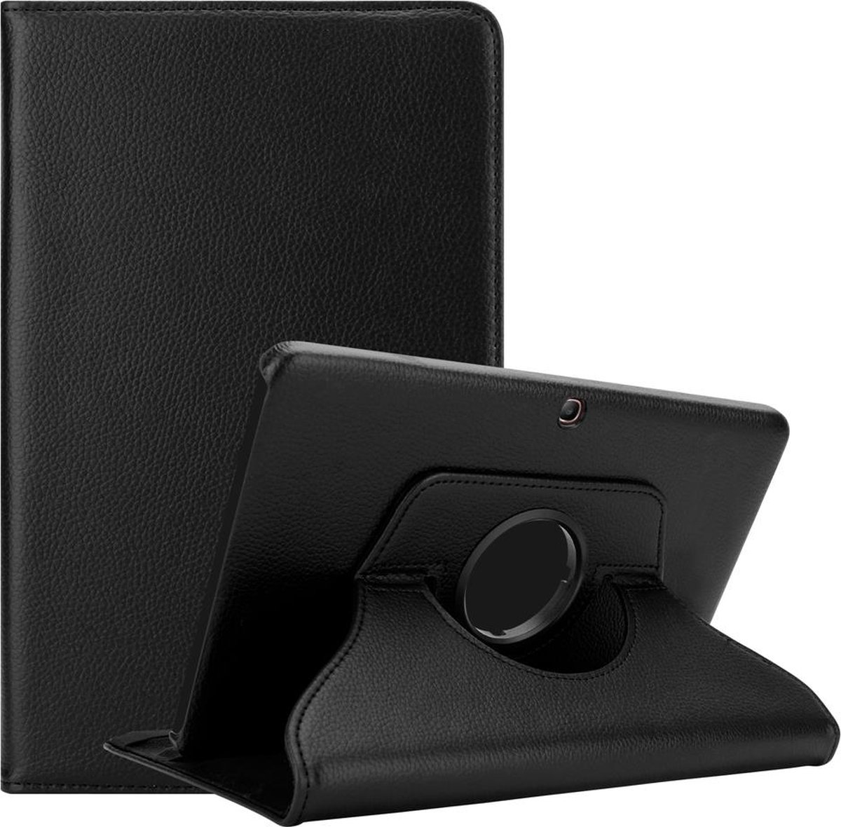 Cadorabo Tablet Hoesje voor Samsung Galaxy Tab 4 (10.1 inch) in OUDERLING ZWART - Beschermhoes ZONDER auto Wake Up, met stand functie en elastische band sluiting Book Case Cover Etui