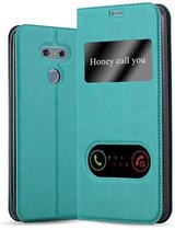 Cadorabo Hoesje geschikt voor LG G6 in MUNT TURKOOIS - Beschermhoes met magnetische sluiting, standfunctie en 2 kijkvensters Book Case Cover Etui