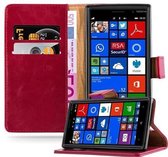 Cadorabo Hoesje geschikt voor Nokia Lumia 830 in WIJN ROOD - Beschermhoes met magnetische sluiting, standfunctie en kaartvakje Book Case Cover Etui
