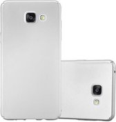 Cadorabo Hoesje geschikt voor Samsung Galaxy A5 2016 in METAAL ZILVER - Hard Case Cover beschermhoes in metaal look tegen krassen en stoten