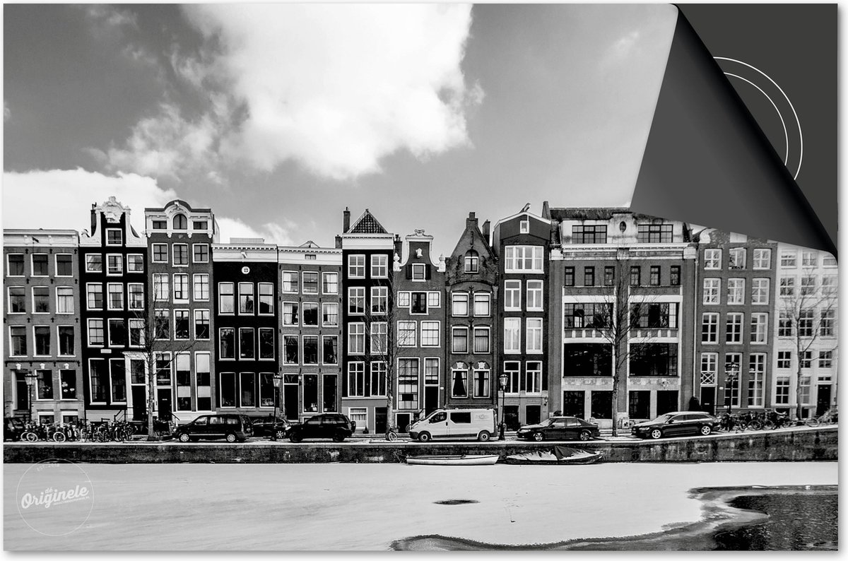 Inductie beschermer 83x51,5 - afdekplaat inductie mat - Dietrix Kookplaat beschermer - Exclusief - Steden - Amsterdam Zwart Wit