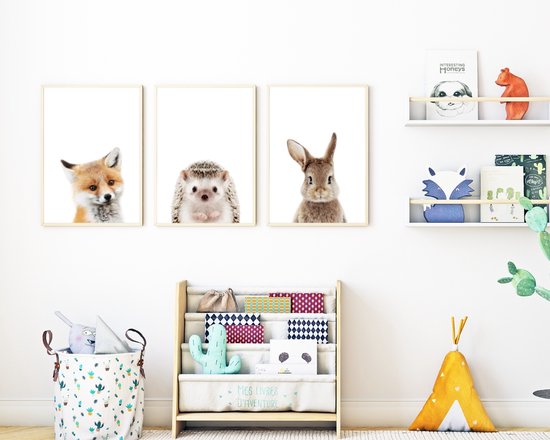 No Filter - Affiches Bébé Animaux - 6 pièces - 30x40 cm (A3) - Ensemble d'affiches - Affiches chambre Chambre de bébé/ chambre d'enfant - décoration murale