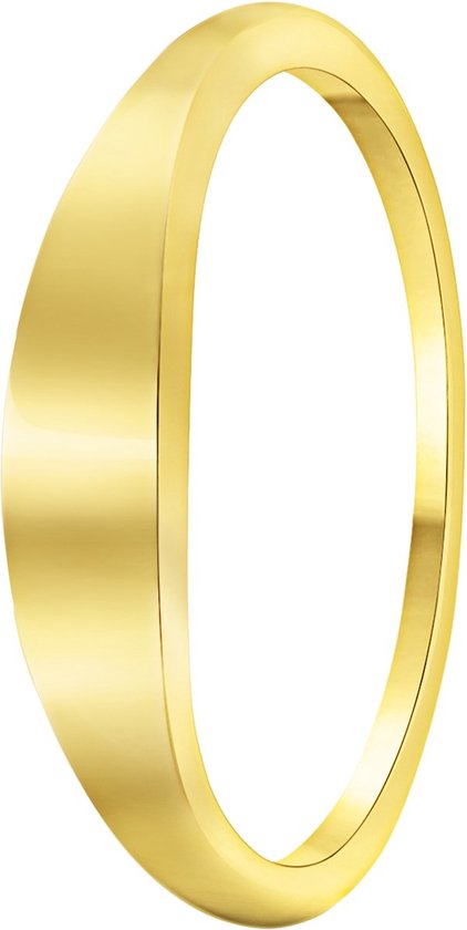 Lucardi Dames Zilveren ring goldplated - Ring - 925 Zilver - Goudkleurig - 17.5 / 55 mm
