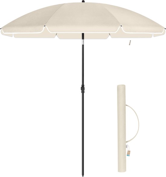 Acaza - Strandparasol 180 cm rond / achthoekige parasol Knikbaar -... | bol.com