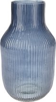 Excellent Houseware glazen vaas / bloemen vazen - blauw - 12 x 23 cm