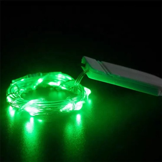 LED String Groen - Lampensnoer 20 LED 2 Meter - Draadverlichting op Batterij  - DIY... | bol.com