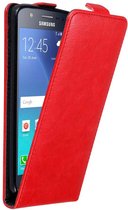 Cadorabo Hoesje geschikt voor Samsung Galaxy J5 2015 in APPEL ROOD - Beschermhoes in flip design Case Cover met magnetische sluiting