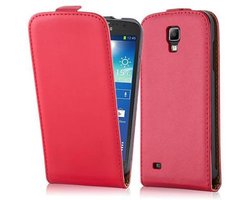 Cadorabo Hoesje geschikt voor Samsung Galaxy S4 ACTIVE in CHILI ROOD - Beschermhoes Case Cover in flip-design, gemaakt van glad kunstleder