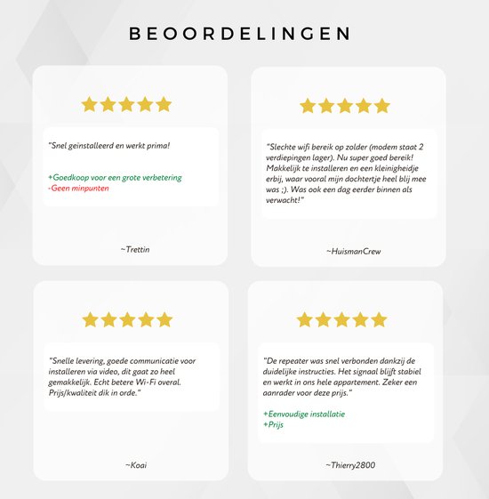 Amplificateur Wifi - Prolongateur Wifi - Amplificateur de Signal Wifi - Répéteur Wifi - Amplificateur Wifi - Sans Fil - Prise - Booster - Zwart