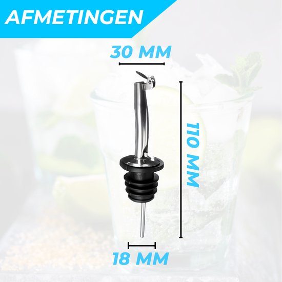 Minismus Premium Schenktuit met sluiting Set van 4 - Schenkdoppen - Wijn - Fles - Cocktail - 4 stuks