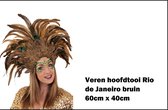 Luxe veren hoofdtooi Rio de Janeiro bruin - Carnaval brasil thema feest party festival fun optocht