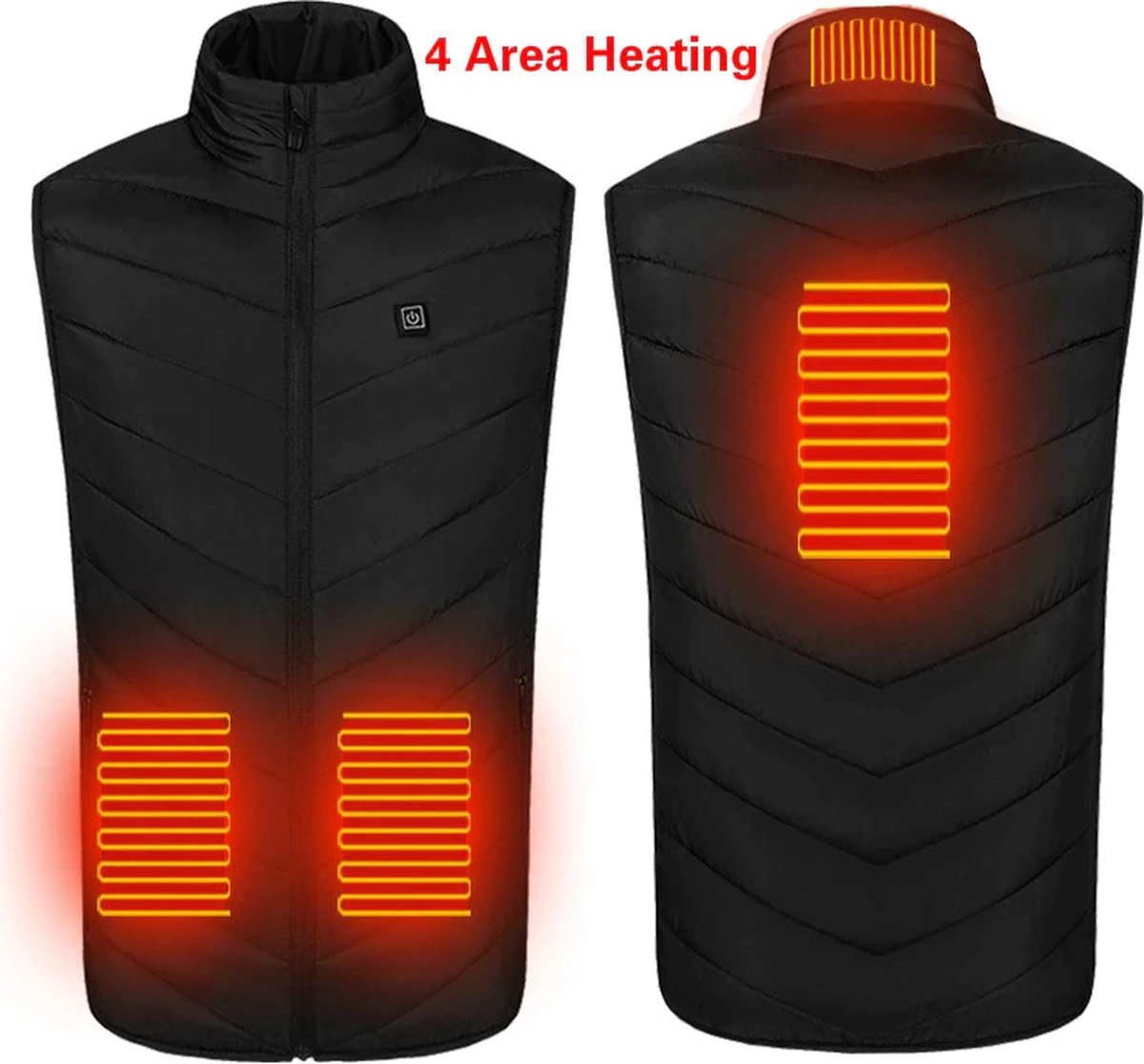 verwarmde bodywarmer - verwarmd vest - warmte vest - elektrisch verwarmd vest - verwarmde kleding - verwarmde jas - thermo vest - XL