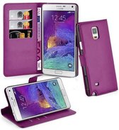 Cadorabo Hoesje geschikt voor Samsung Galaxy NOTE 4 in MANGAAN PAARS - Beschermhoes met magnetische sluiting, standfunctie en kaartvakje Book Case Cover Etui