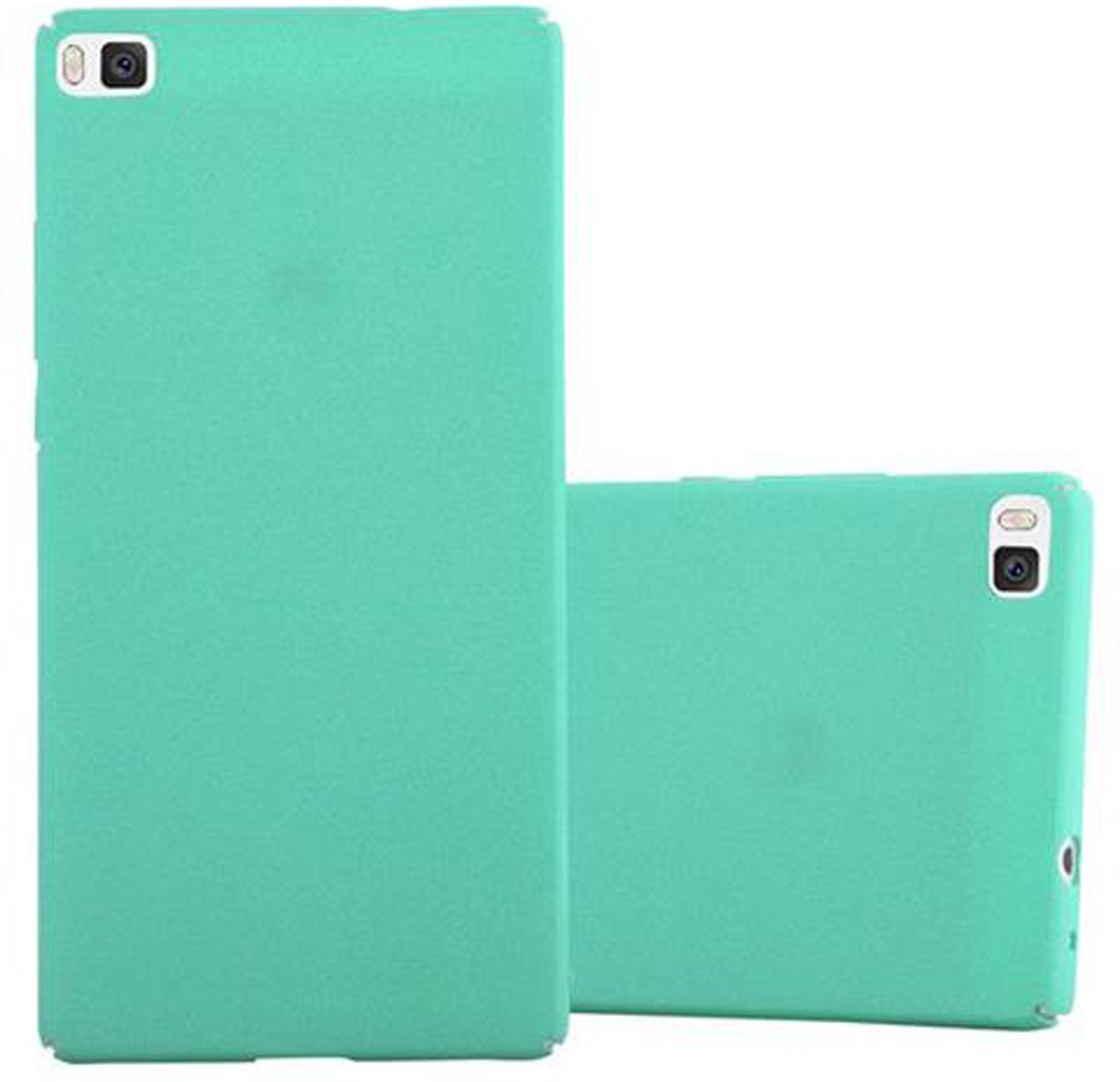 Cadorabo Hoesje geschikt voor Huawei P8 in FROSTY GROEN - Hard Case Cover beschermhoes in Frosted look tegen krassen en stoten