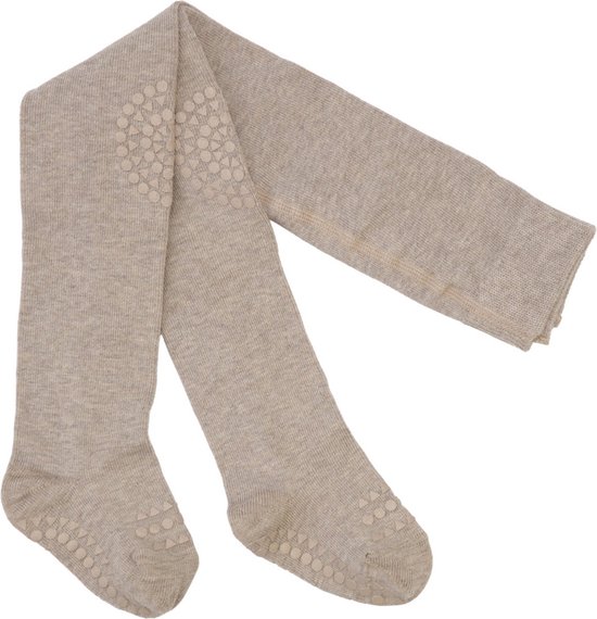 Beige maillot met antislip noppen op de voeten en knieën.