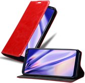 Cadorabo Hoesje geschikt voor Nokia 9 PureView in APPEL ROOD - Beschermhoes met magnetische sluiting, standfunctie en kaartvakje Book Case Cover Etui