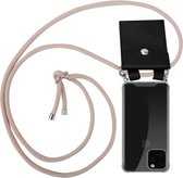 Cadorabo Hoesje geschikt voor Apple iPhone 11 PRO in PEARLY ROSE GOUD - Silicone Mobiele telefoon ketting beschermhoes met zilveren ringen, koordriem en afneembaar etui