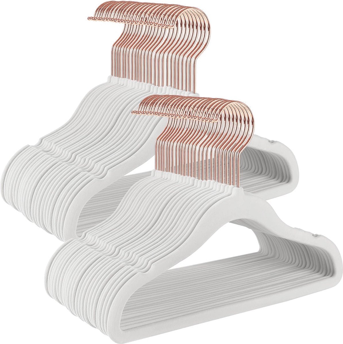 Fluwelen hangers - Met haken- In rosé goud - Set van 50