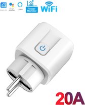 Lichtendirect- Smart Plug – Slimme Stekker met Energiemeter (20A) – Wifi en Bluetooth – Geschikt voor Google Home & Amazon Alexa – Wifi