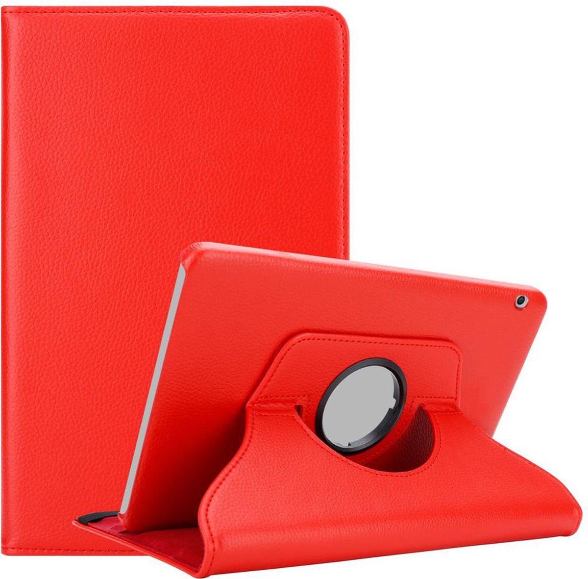 Cadorabo Tablet Hoesje voor Huawei MediaPad T3 10 (9.6 inch) in KLAPROOS ROOD - Beschermhoes ZONDER auto Wake Up, met stand functie en elastische band sluiting Book Case Cover Etui