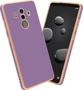 Cadorabo Hoesje geschikt voor Huawei MATE 10 PRO in Glossy Paars - Goud - Beschermhoes Case Cover van flexibel TPU-silicone en met camerabescherming