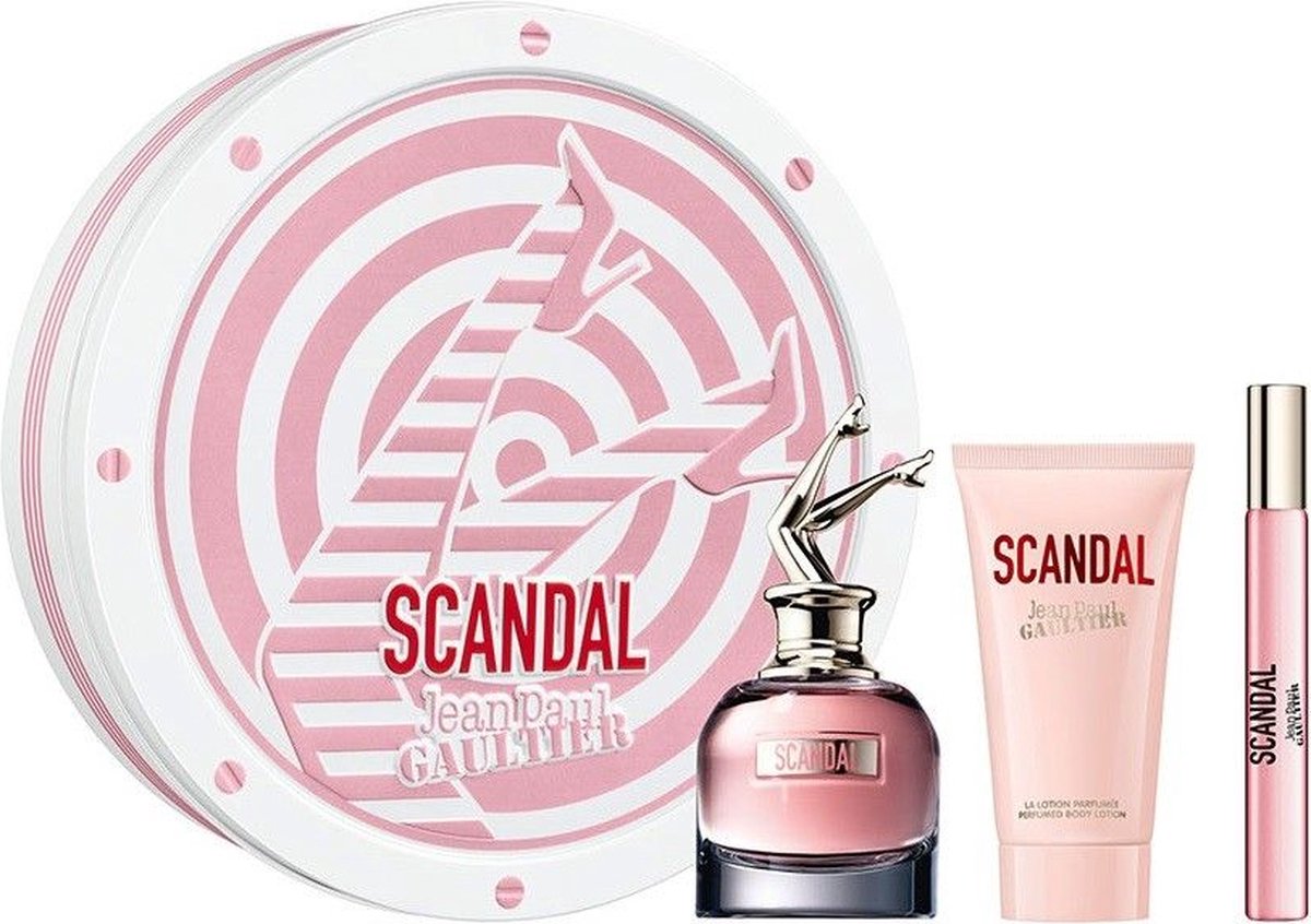 Jean Paul Gaultier Scandal Giftset - 50ml Eau de Parfum + 75ml Bodylotion + 10ml Eau de Parfum Mini Parfum - Geschenkverpakking